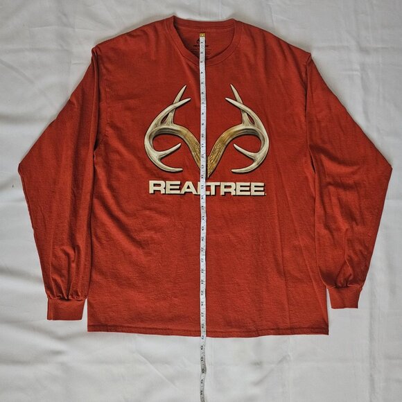 Realtree Men's Red Orange Antler Graphic Print Long Sleeve Shirt Size XL (46-48) - Picture 8 of 10